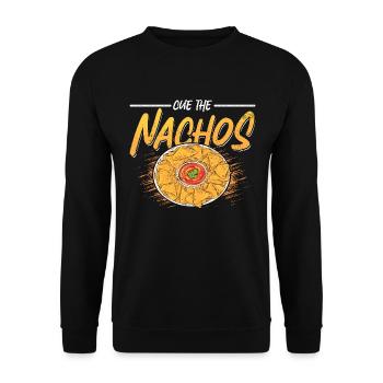 Nachos Cue The Nachos Mexican Food Enthusiast - Unisex Sweatshirt - black - Front - Alina (178cm) & Michal (187cm)