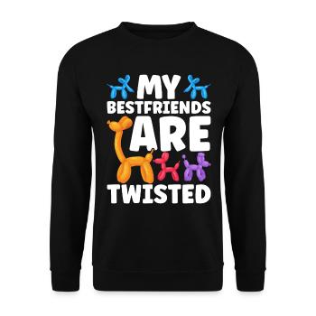 Ballon Twister Ballon Artiste Ballon Animaux - Sweat-shirt Unisexe - noir - Devant - Alina (178cm) & Michal (187cm)