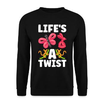 Ballon Twister Ballon Artiste Ballon Animaux - Sweat-shirt Unisexe - noir - Devant - Alina (178cm) & Michal (187cm)