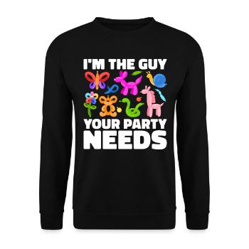 Ballon Twister Ballon Artiste Ballon Animaux - Sweat-shirt Unisexe - noir - Devant - Alina (178cm) & Michal (187cm)