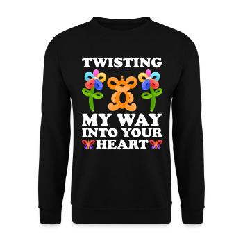 Ballon Twister Ballon Artiste Ballon Animaux - Sweat-shirt Unisexe - noir - Devant - Alina (178cm) & Michal (187cm)