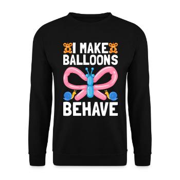 Ballon Twister Ballon Artiste Ballon Animaux - Sweat-shirt Unisexe - noir - Devant - Alina (178cm) & Michal (187cm)