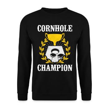 Cornhole Team Bean Bag Player - Unisex Pullover - Schwarz - Vorne - Alina (178cm) & Michal (187cm)