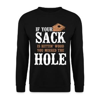 Cornhole Team Bean Bag Player - Unisex Sweatshirt - black - Front - Alina (178cm) & Michal (187cm)