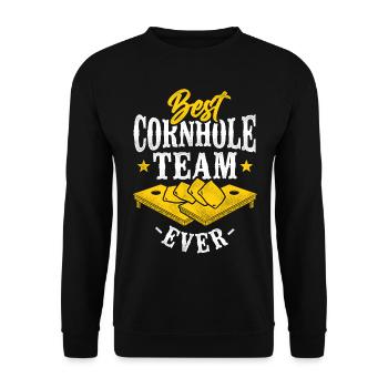 Cornhole Team Bean Bag Player - Unisex Pullover - Schwarz - Vorne - Alina (178cm) & Michal (187cm)