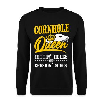 Cornhole Team Bean Bag Player - Unisex Sweatshirt - black - Front - Alina (178cm) & Michal (187cm)