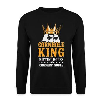 Cornhole Team Bean Bag Player - Unisex Sweatshirt - black - Front - Alina (178cm) & Michal (187cm)