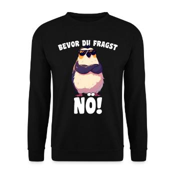 Before you ask: Nope! Sarcasm Cool Penguin - Unisex Sweatshirt - black - Front - Alina (178cm) & Michal (187cm)