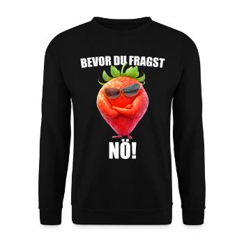 Avant que vous ne demandiez : Non ! Lunettes de soleil fraise graphique - Sweat-shirt Unisexe - noir - Devant - Alina (178cm) & Michal (187cm)