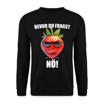 Avant que vous ne demandiez : Non ! Sarcasme graphique de la fraise - Sweat-shirt Unisexe - noir - Devant - Alina (178cm) & Michal (187cm)