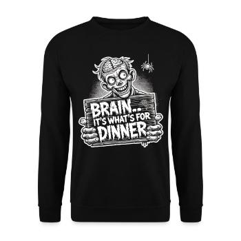 T-shirt drôle de dîner zombie pour Halloween - Sweat-shirt Unisexe - noir - Devant - Alina (178cm) & Michal (187cm)
