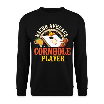 Cornhole Team Bean Bag Player - Unisex Sweatshirt - black - Front - Alina (178cm) & Michal (187cm)