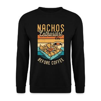 Nachos Enthusiast Before Mexican Food Coffee Lover - Unisex Pullover - Schwarz - Vorne - Alina (178cm) & Michal (187cm)