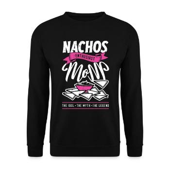 Nachos Enthusiast Mom The Idol Enchiladas Lover - Unisex Pullover - Schwarz - Vorne - Alina (178cm) & Michal (187cm)