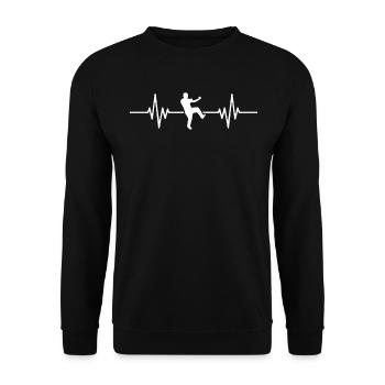 Wing Chun Battement de cœur Combattant de Wing Chun - Sweat-shirt Unisexe - noir - Devant - Alina (178cm) & Michal (187cm)