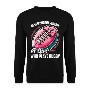 Cadeau Rugby Joueur de rugby Entraîneur de rugby - Sweat-shirt Unisexe - noir - Devant - Alina (178cm) & Michal (187cm)