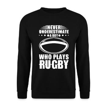Cadeau Rugby Joueur de rugby Entraîneur de rugby - Sweat-shirt Unisexe - noir - Devant - Alina (178cm) & Michal (187cm)