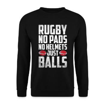 Cadeau Rugby Joueur de rugby Entraîneur de rugby - Sweat-shirt Unisexe - noir - Devant - Alina (178cm) & Michal (187cm)