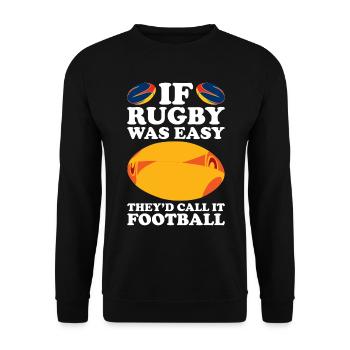 Rugby Gift Rugby Player Rugby Coach - Unisex Sweatshirt - black - Front - Alina (178cm) & Michal (187cm)