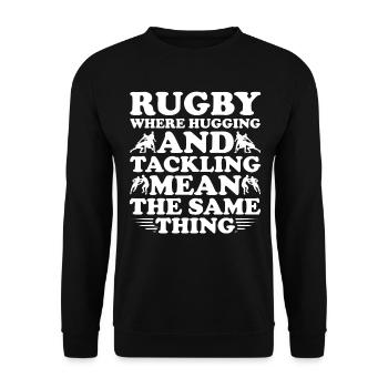 Rugby Gift Rugby Player Rugby Coach - Unisex Sweatshirt - black - Front - Alina (178cm) & Michal (187cm)
