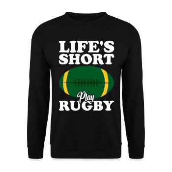Cadeau Rugby Joueur de rugby Entraîneur de rugby - Sweat-shirt Unisexe - noir - Devant - Alina (178cm) & Michal (187cm)