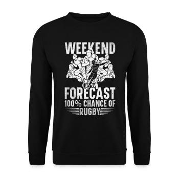 Cadeau Rugby Joueur de rugby Entraîneur de rugby - Sweat-shirt Unisexe - noir - Devant - Alina (178cm) & Michal (187cm)