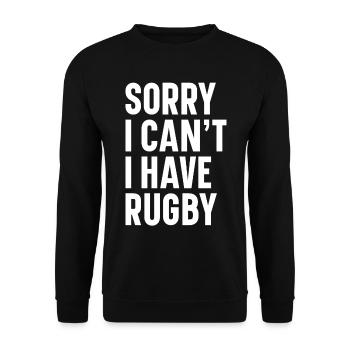 Cadeau Rugby Joueur de rugby Entraîneur de rugby - Sweat-shirt Unisexe - noir - Devant - Alina (178cm) & Michal (187cm)
