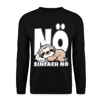 Nope just nope Statement Sloth Late Riser - Unisex Sweatshirt - black - Front - Alina (178cm) & Michal (187cm)