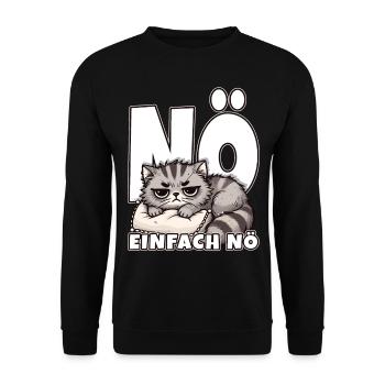 Nope just nope Statement Cat Funny Late Riser - Unisex Sweatshirt - black - Front - Alina (178cm) & Michal (187cm)
