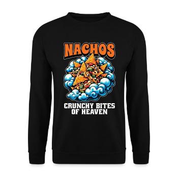 Nachos Crunchy Bites Of Heaven Nacho Cheese Lover - Unisex Sweatshirt - black - Front - Alina (178cm) & Michal (187cm)