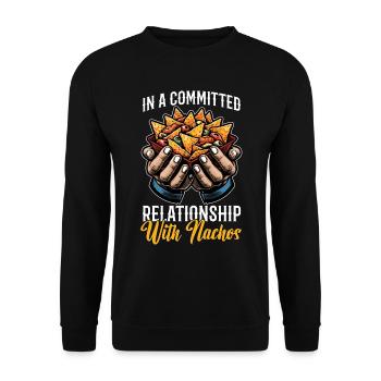 Nachos In a Committed Relationship With Taco Lover - Unisex Sweatshirt - black - Front - Alina (178cm) & Michal (187cm)