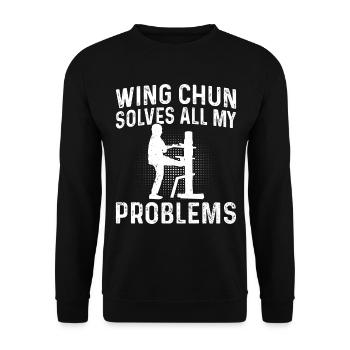 Le Wing Chun résout tous mes problèmes - Wing Chun Fight - Sweat-shirt Unisexe - noir - Devant - Alina (178cm) & Michal (187cm)