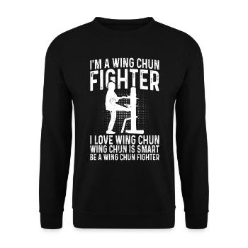 Wing Chun - Je suis un combattant de Wing Chun. J’adore Wing C - Sweat-shirt Unisexe - noir - Devant - Alina (178cm) & Michal (187cm)