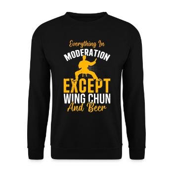 Everything In Moderation Except Wing Chun and Beer - Unisex Sweatshirt - black - Front - Alina (178cm) & Michal (187cm)