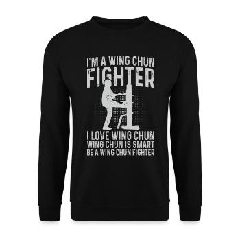 Je suis un combattant de Wing Chun. J’adore le Wing Chun - Sweat-shirt Unisexe - noir - Devant - Alina (178cm) & Michal (187cm)