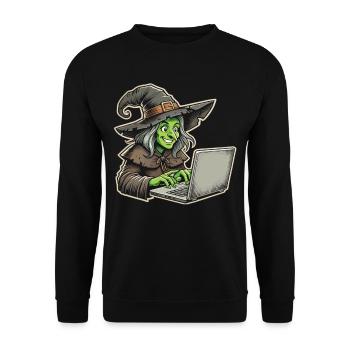 Chemise de sorcière pour femme - Halloween Design - Sweat-shirt Unisexe - noir - Devant - Alina (178cm) & Michal (187cm)