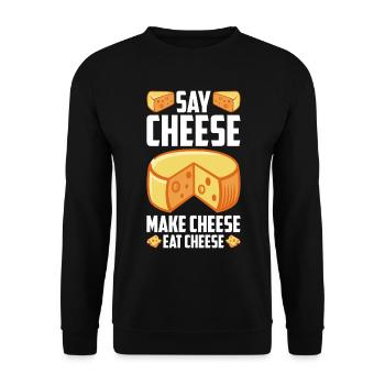 Käser Molkerei Käsemacher Milchtechnologe Käse - Unisex Pullover - Schwarz - Vorne - Alina (178cm) & Michal (187cm)
