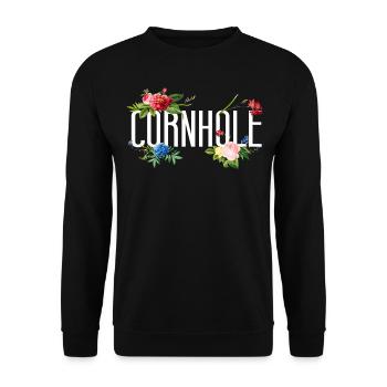 Cornhole Team Bean Bag Player - Unisex Sweatshirt - black - Front - Alina (178cm) & Michal (187cm)