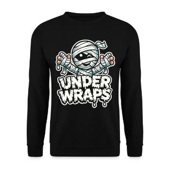 Chemise d’Halloween avec des momies et le texte « Under Wraps » - Sweat-shirt Unisexe - noir - Devant - Alina (178cm) & Michal (187cm)