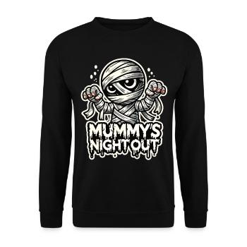 Mummy's Night Out Halloween T-Shirt - Unisex Sweatshirt - black - Front - Alina (178cm) & Michal (187cm)