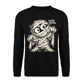 T-shirt momie drôle – Marcher comme un Égyptien - Sweat-shirt Unisexe - noir - Devant - Alina (178cm) & Michal (187cm)