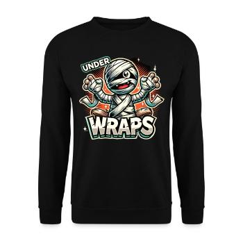 Momie effrayante Halloween avec texte « Under Wraps » - Sweat-shirt Unisexe - noir - Devant - Alina (178cm) & Michal (187cm)