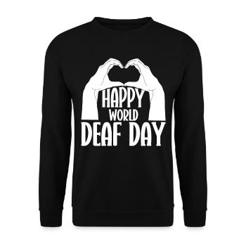 Professeur d’ASL Langue des signes américaine - Sweat-shirt Unisexe - noir - Devant - Alina (178cm) & Michal (187cm)