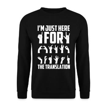 Professeur d’ASL Langue des signes américaine - Sweat-shirt Unisexe - noir - Devant - Alina (178cm) & Michal (187cm)