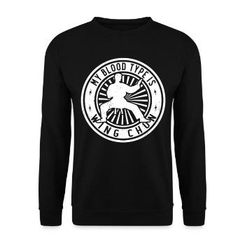 Wing Chun Fighter - Mon groupe sanguin est Wing Chun - Sweat-shirt Unisexe - noir - Devant - Alina (178cm) & Michal (187cm)