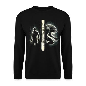 Beast in the Dark Shirt - Unisex Sweatshirt - black - Front - Alina (178cm) & Michal (187cm)