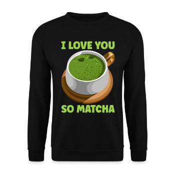 Japanese Matcha Tea Green Tea Matcha Latte - Unisex Sweatshirt - black - Front - Alina (178cm) & Michal (187cm)