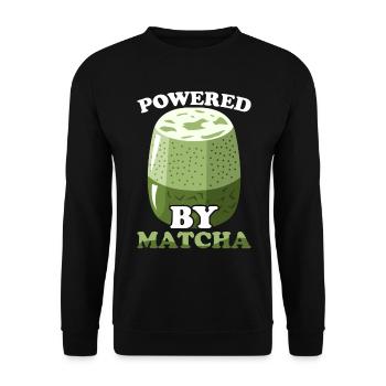 Japanischer Matcha Tee Grüntee Matcha Latte - Unisex Pullover - Schwarz - Vorne - Alina (178cm) & Michal (187cm)