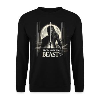 Werewolf Metamorphosis T-Shirt - Unisex Sweatshirt - black - Front - Alina (178cm) & Michal (187cm)