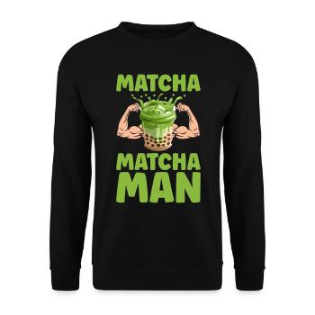 Japanese Matcha Tea Green Tea Matcha Latte - Unisex Sweatshirt - black - Front - Alina (178cm) & Michal (187cm)